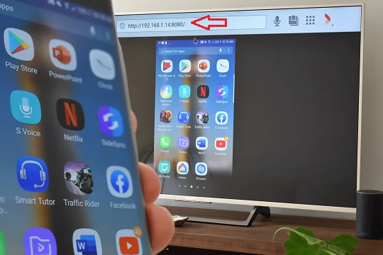 Schermo del telefono Android duplicato su una Smart TV
