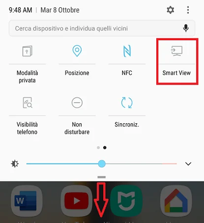 Opzione Smart View su cellulare Android