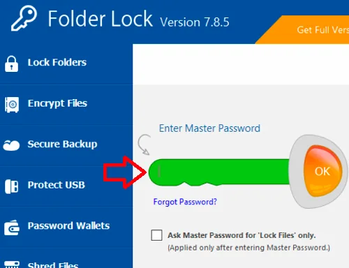 Possibilità di inserire una password principale per proteggere file e cartelle di Windows 10
