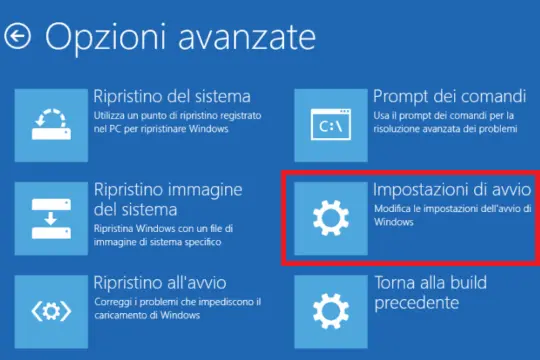 Opzioni avanzate su Windows 11