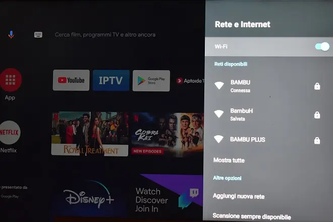 Opzione per collegare TV Hisense a Internet