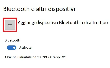 Bluetooth Attivato su Windows 10